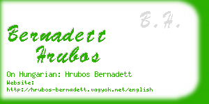 bernadett hrubos business card